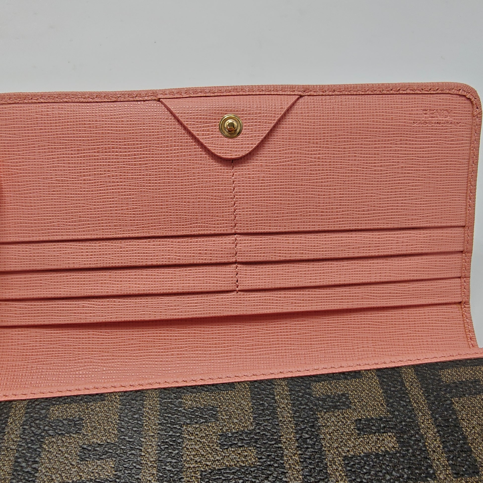 Zucca print wallet with pink interior