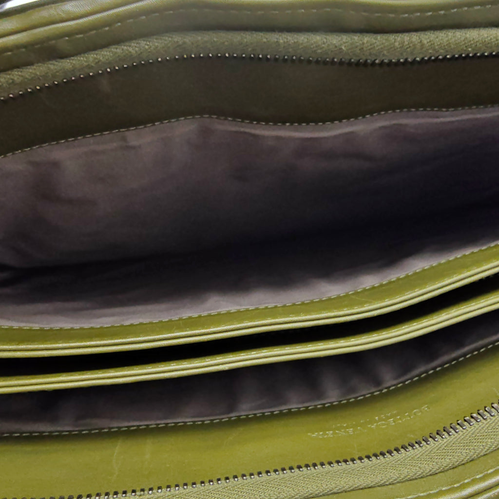 Bottega Veneta Dark Grey Intrecciato Leather Laptop Briefcase