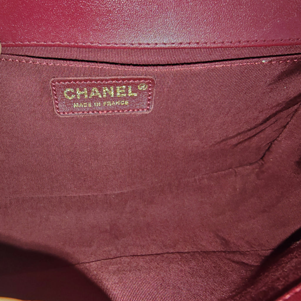 Red Medium Lambskin Boy Flap Bag