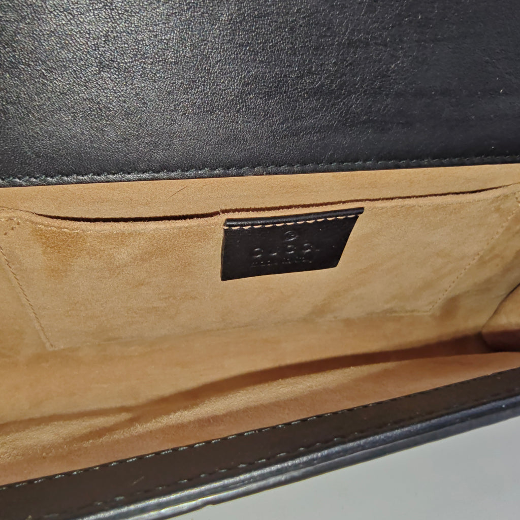 Calfskin Peony Pearl Bow Clutch Bag