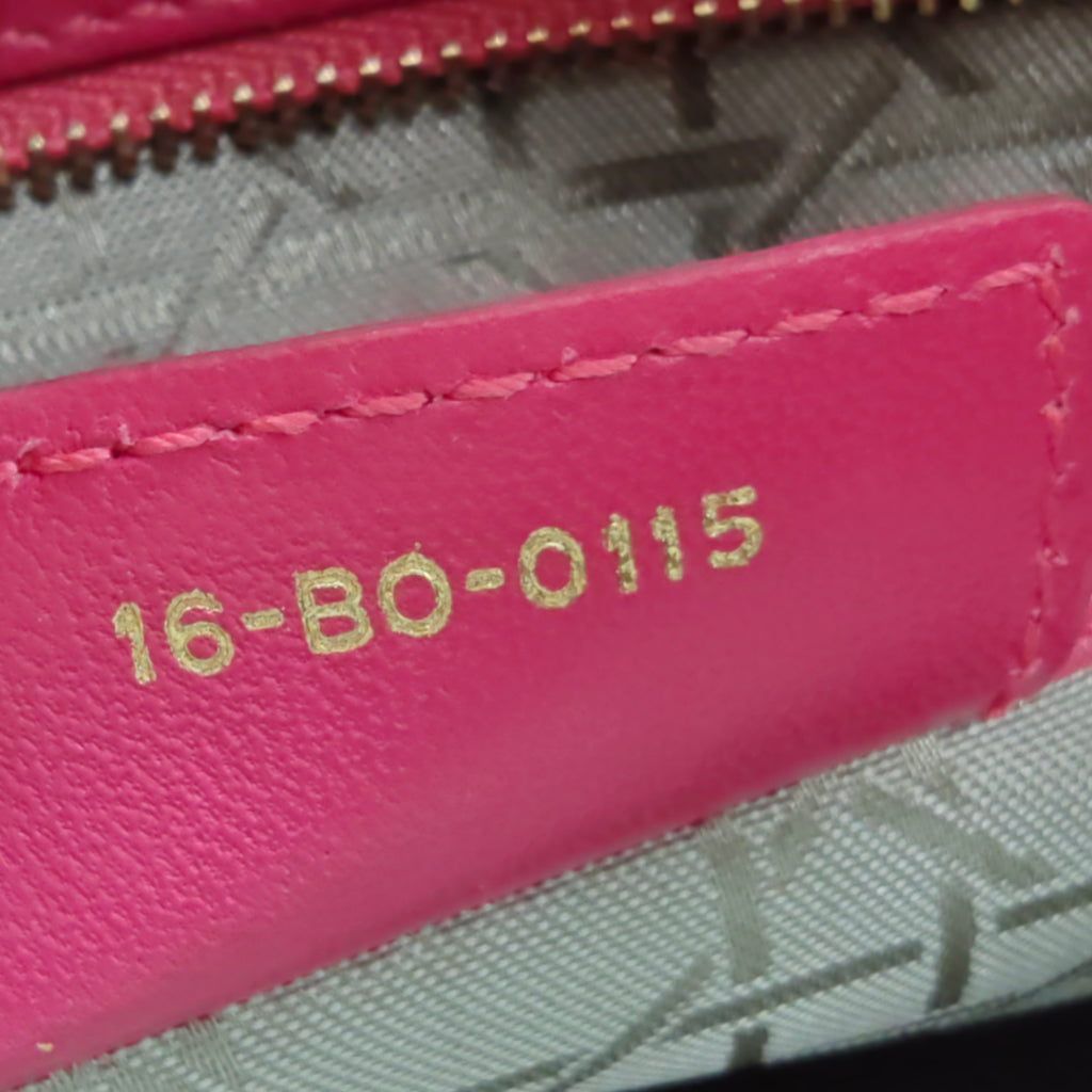 Lambskin Cannage Medium Lady Dior Fuchsia