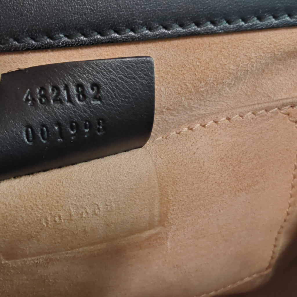 Black Small Pearl Studded Leather Padlock Crossbody