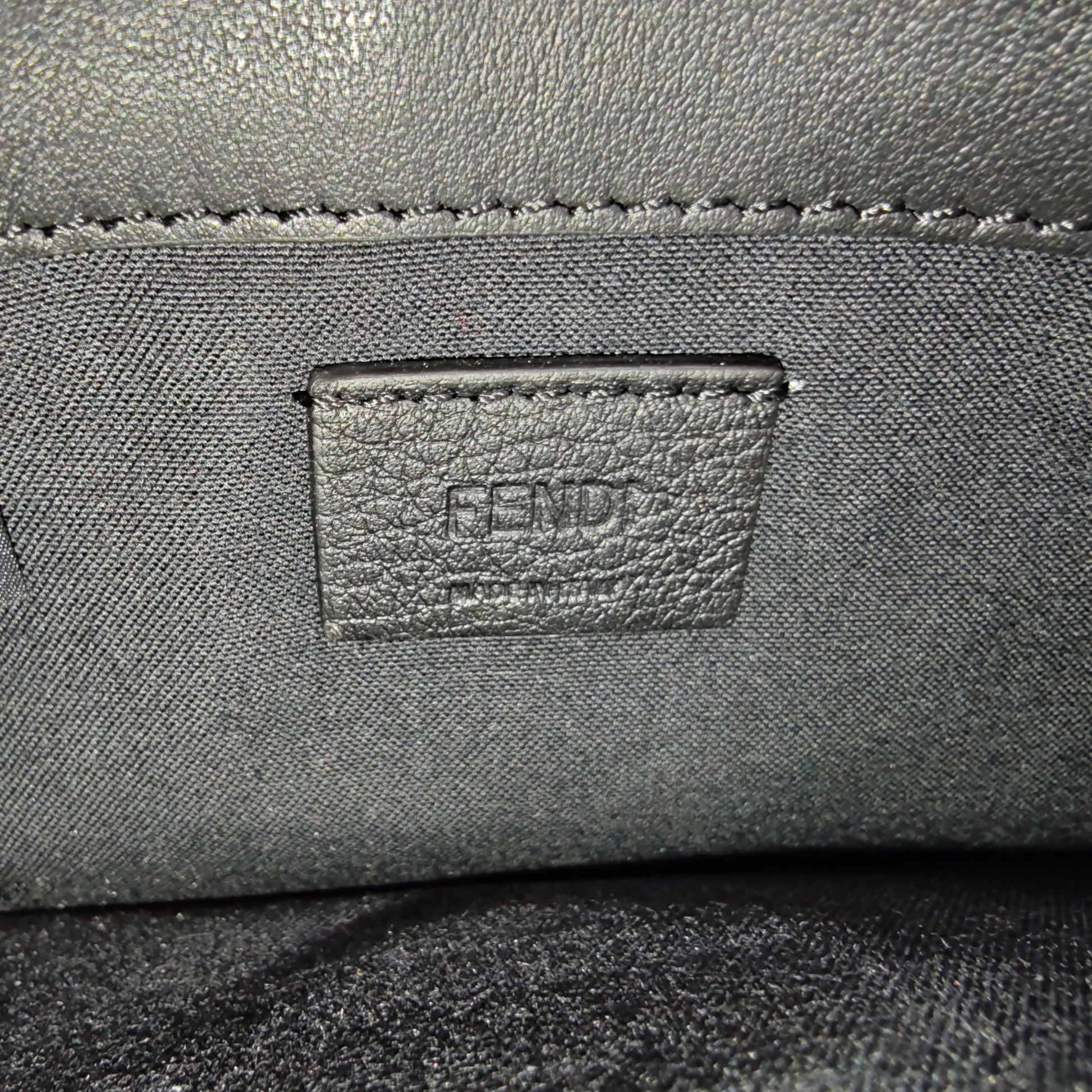 Fendi Black Leather Hypnoteyes Wallet On Chain
