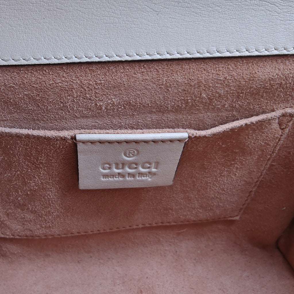 Calfskin Studded Small Padlock Shoulder Bag White