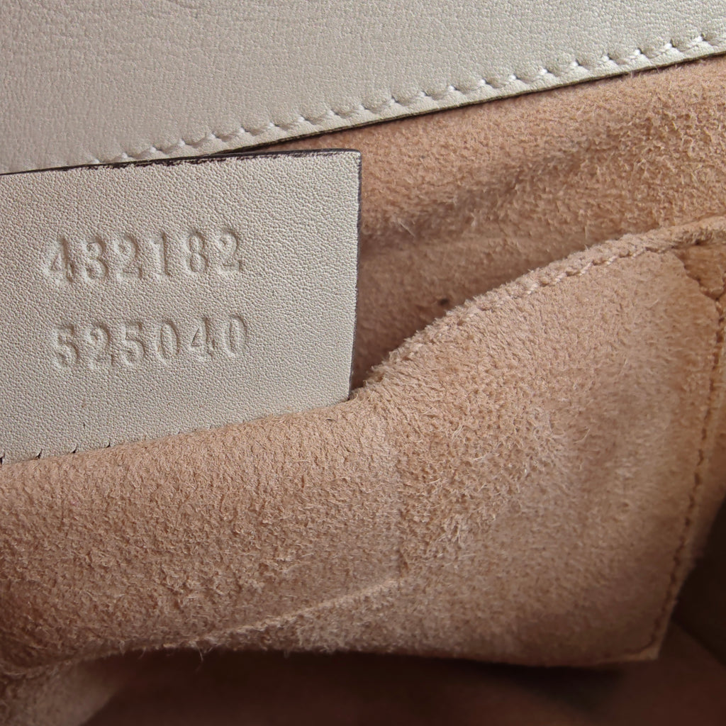 Calfskin Studded Small Padlock Shoulder Bag White