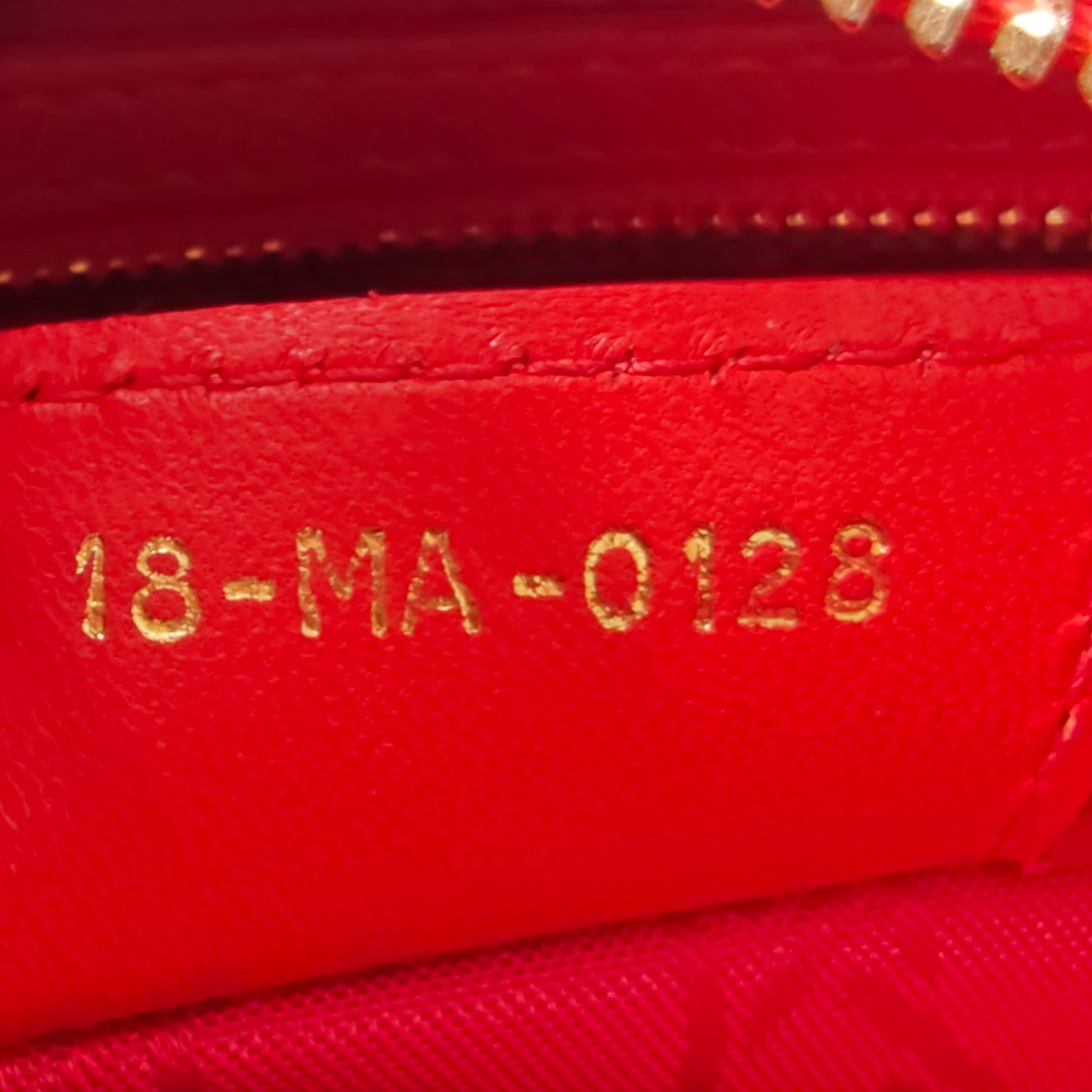 Lambskin Cannage Small Lucky Badges My Lady Dior Red