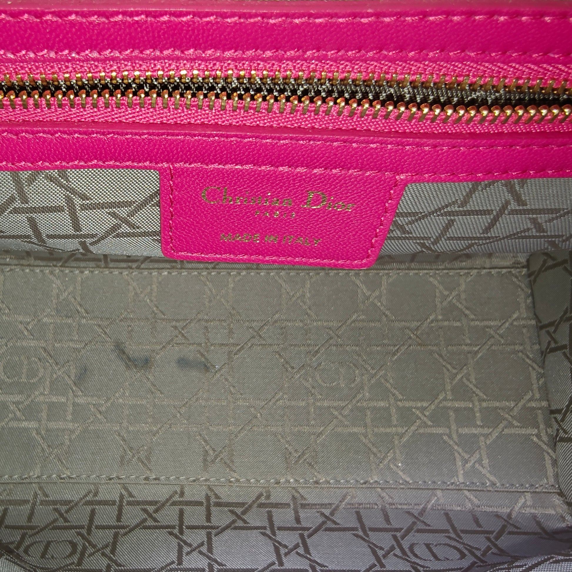 Medium Cannage Lady Dior Bag Gold Hardware