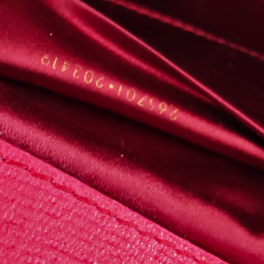 Calfskin Classic Y Ligne Clutch Fuchsia twins