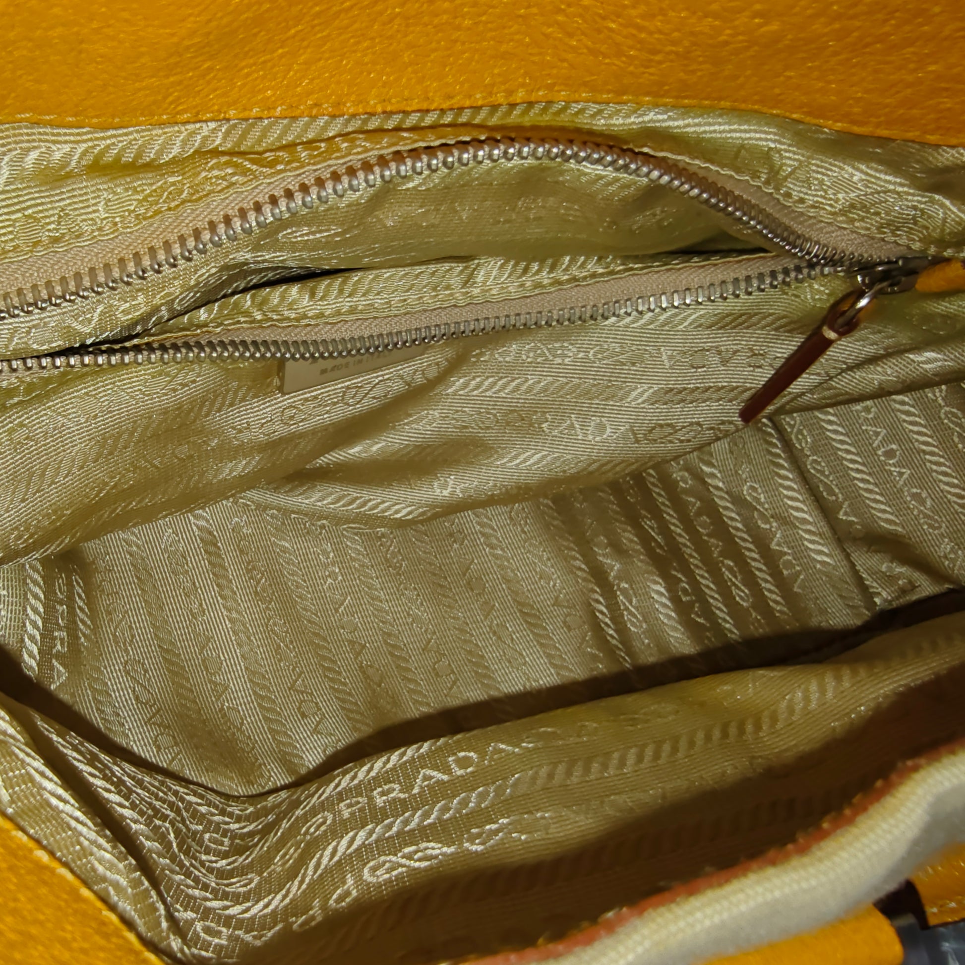 Beige/Caramel Brown Canvas And Leather Shoulder Bag twins