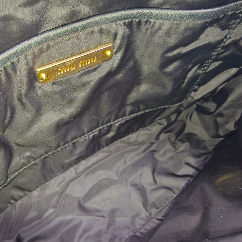 Black Matelassé Leather Frame Crossbody