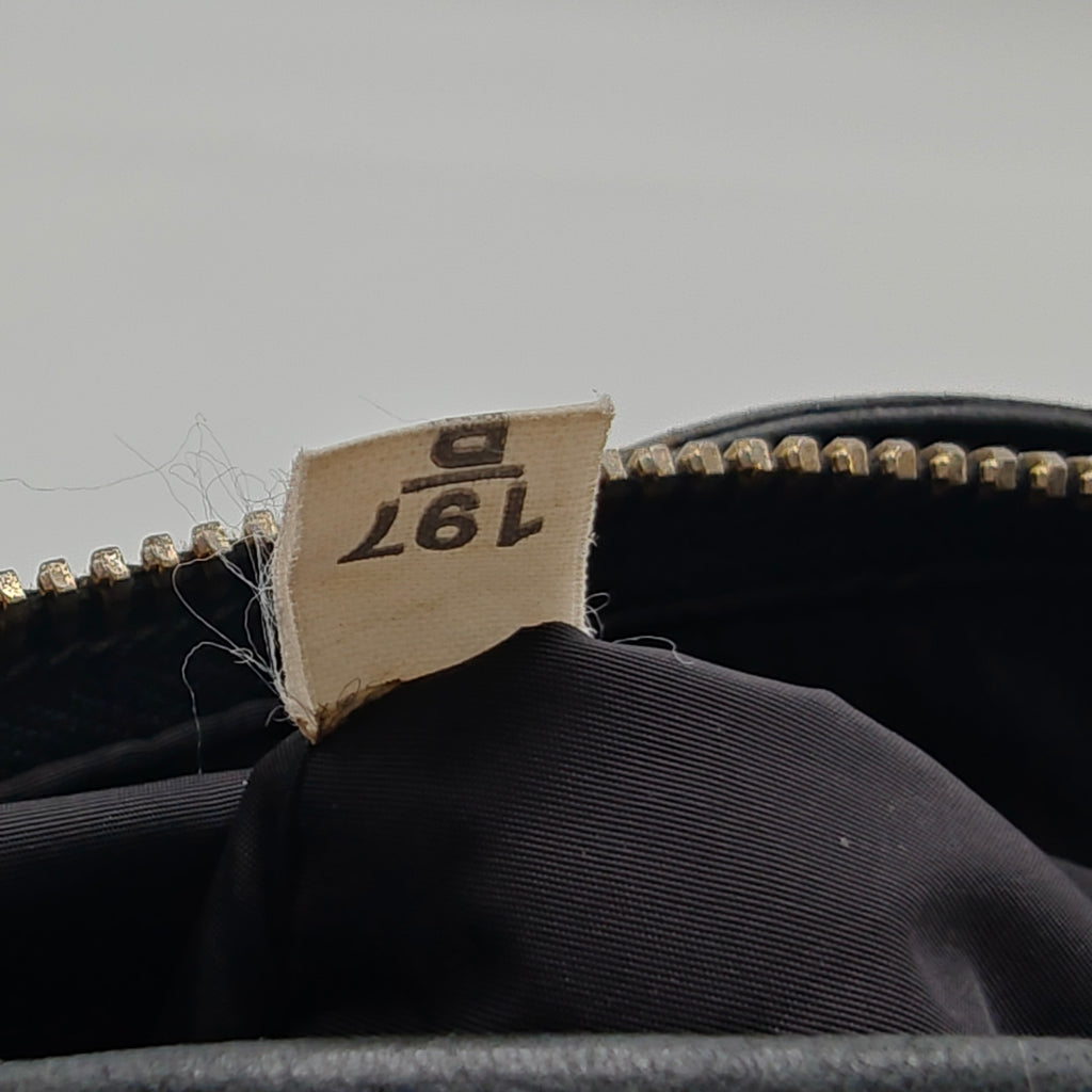 Black Matelassé Leather Frame Crossbody