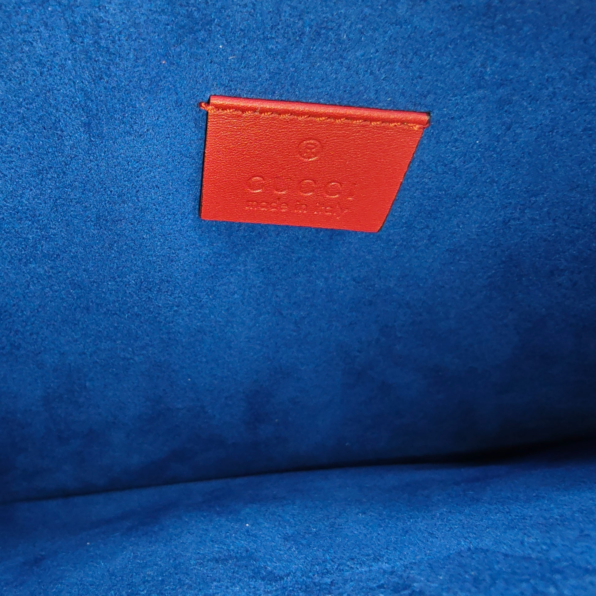 GG Supreme Monogram Bosco Patch Zip Pouch Beige Malva Hibiscus Red