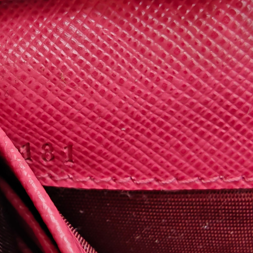 Saffiano Metal Continental Flap Wallet Peonia