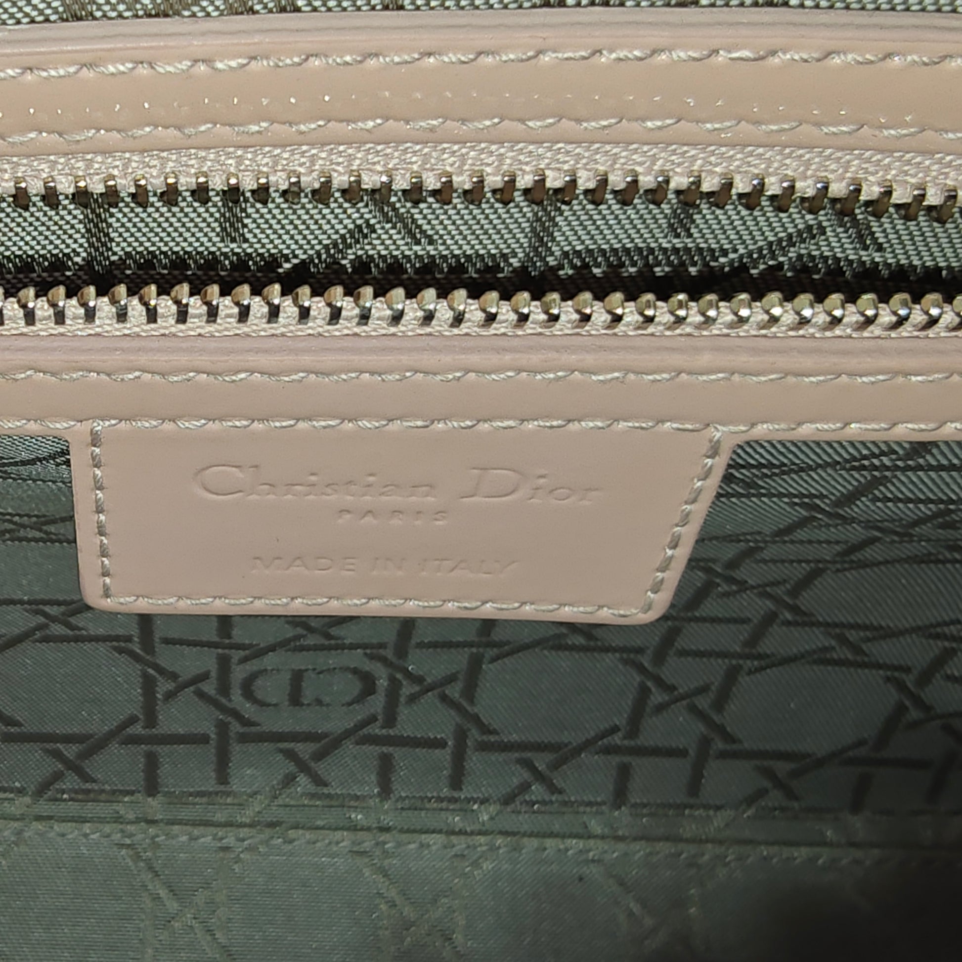 Patent Cannage Medium Lady Dior Rose Clair