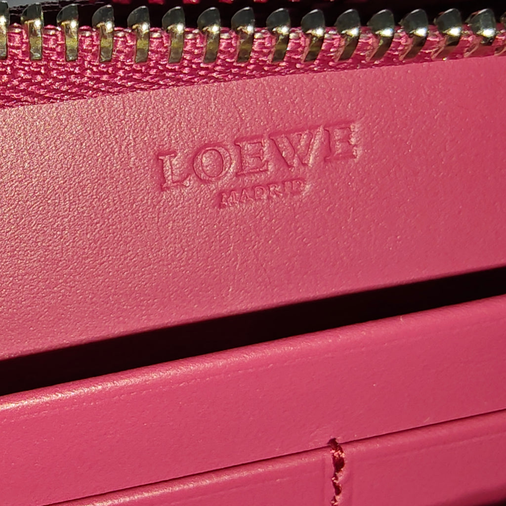 Anagram Lambskin Long Wallet Pink