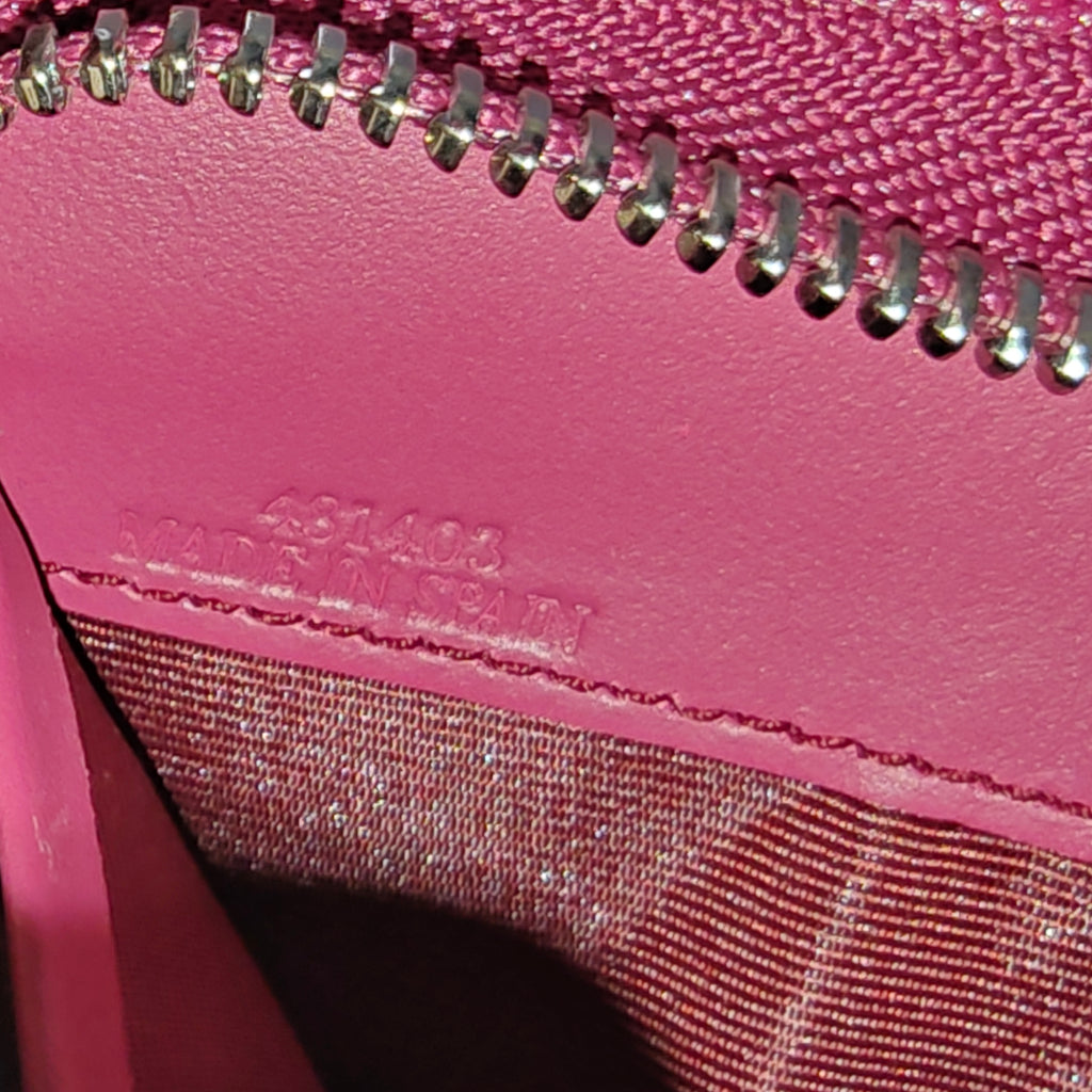 Anagram Lambskin Long Wallet Pink