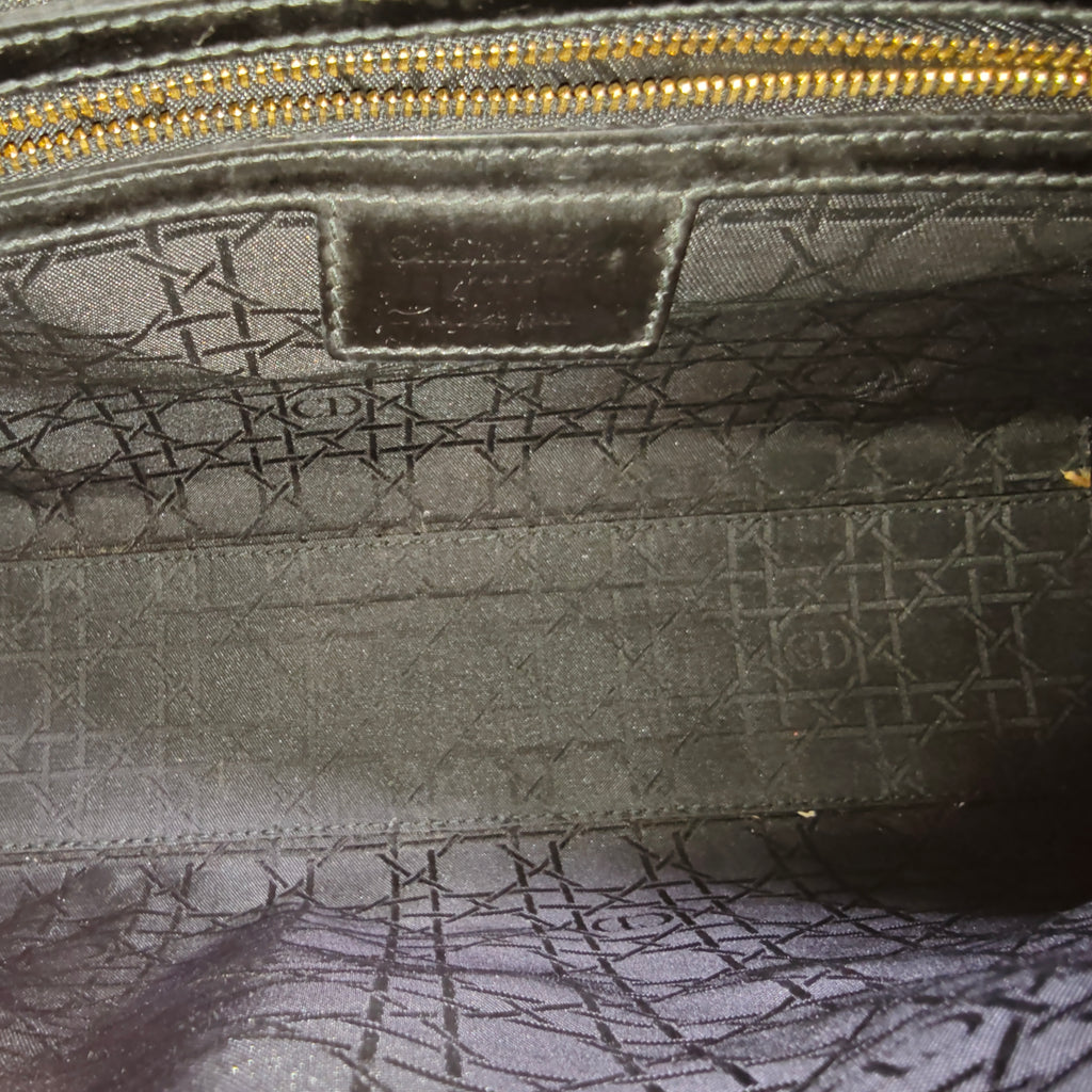 Lady Dior Bag Cannage Quilt Patent Large