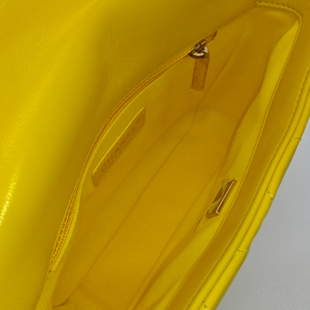 Chanel Lacquered Metal CC Flap Bag Quilted Lambskin twins