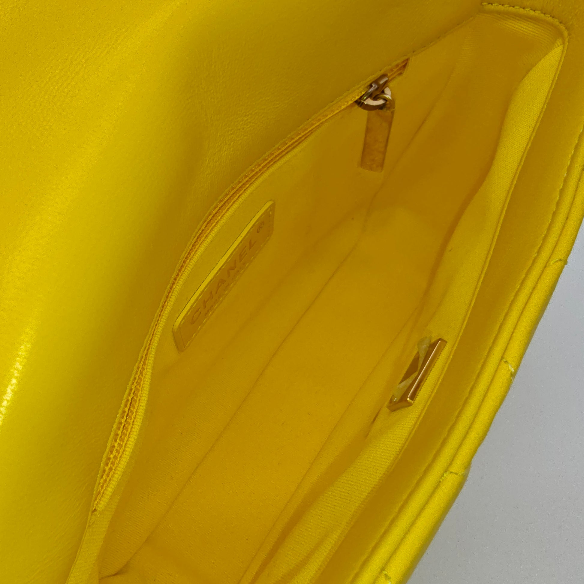 Chanel Lacquered Metal CC Flap Bag Quilted Lambskin twins