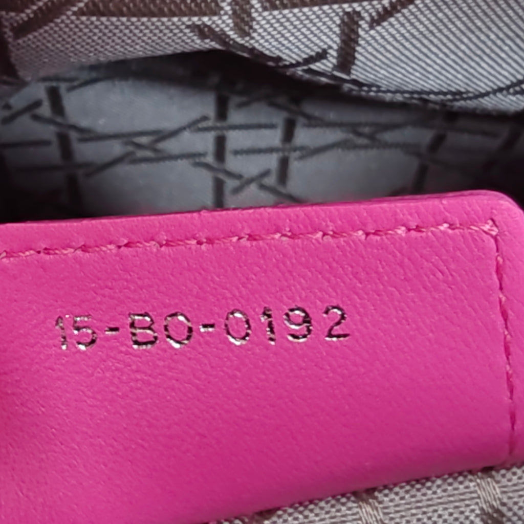 Rose Sorbet Cannage Quilted Lambskin Leather Large Lady Dior Bag twins