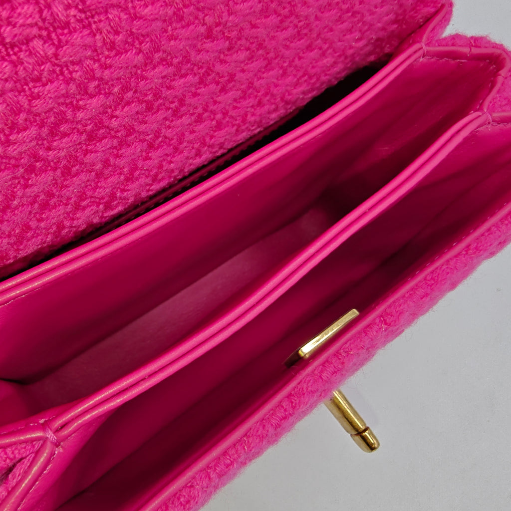 CC Bijoux Chain Flap Quilted Tweed Mini twins