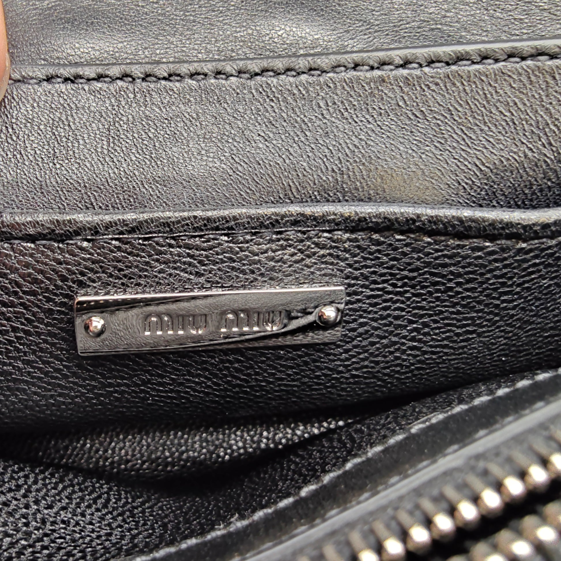 Bijou Studded 2way Shoulder Bag Leather Black Twins