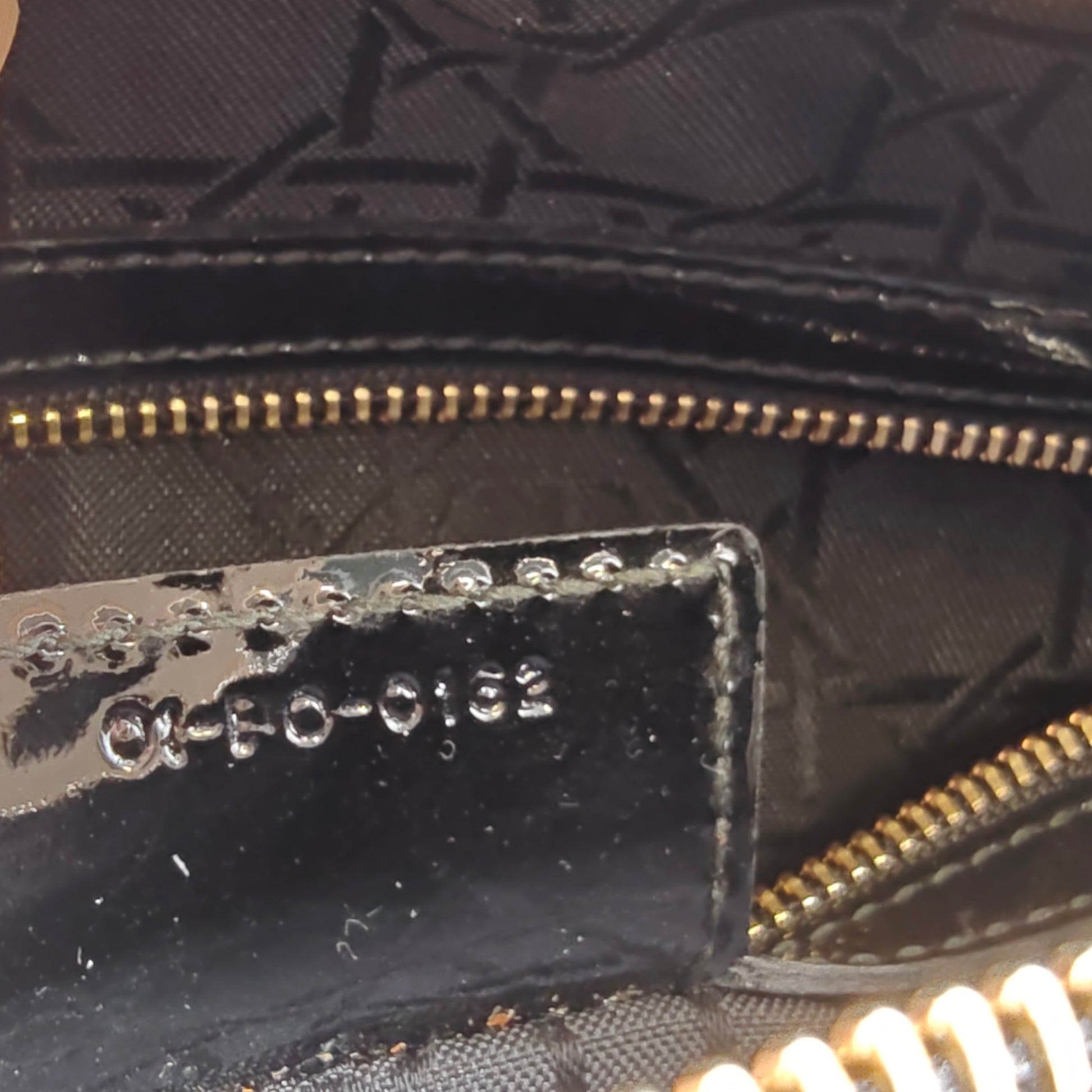 Authentic Christian Dior Lady Dior Large Patent Leather in Black with Gold HW