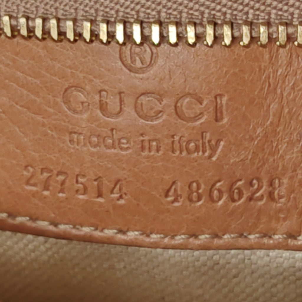 Gucci 1921 Stirrup Top Handle Bag Leather Large Brown Twins