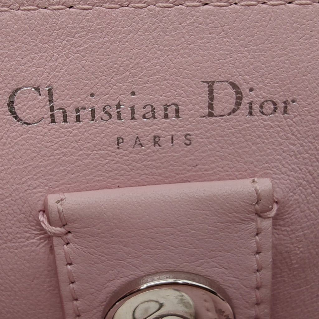 Dior Pink Floral Print Leather Medium Diorissimo Shopper Tote