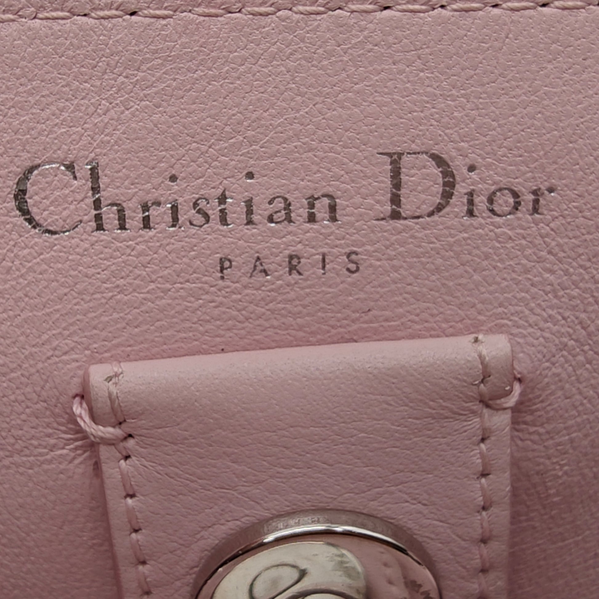 Dior Pink Floral Print Leather Medium Diorissimo Shopper Tote