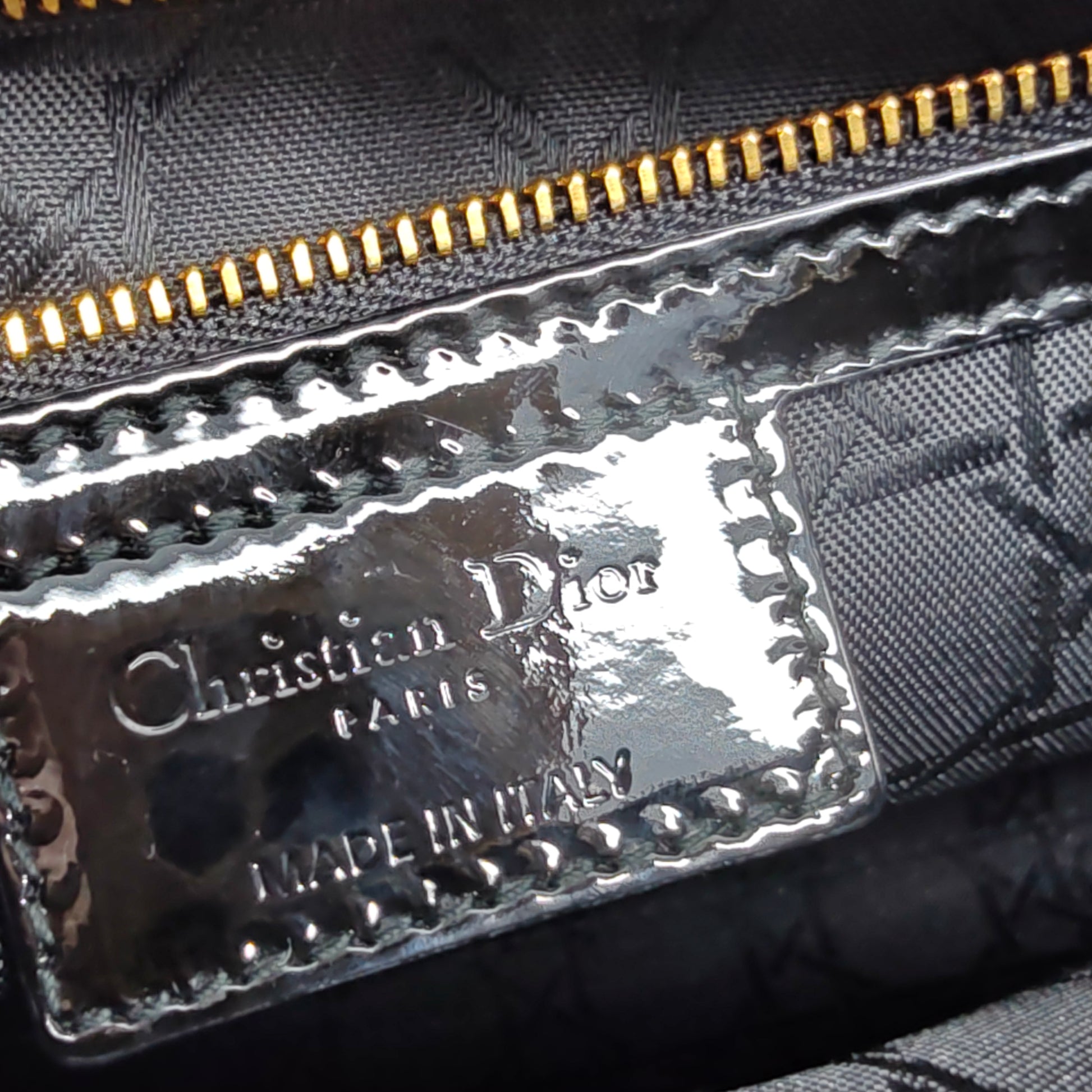 Lady Dior Bag Cannage Quilt Patent Large