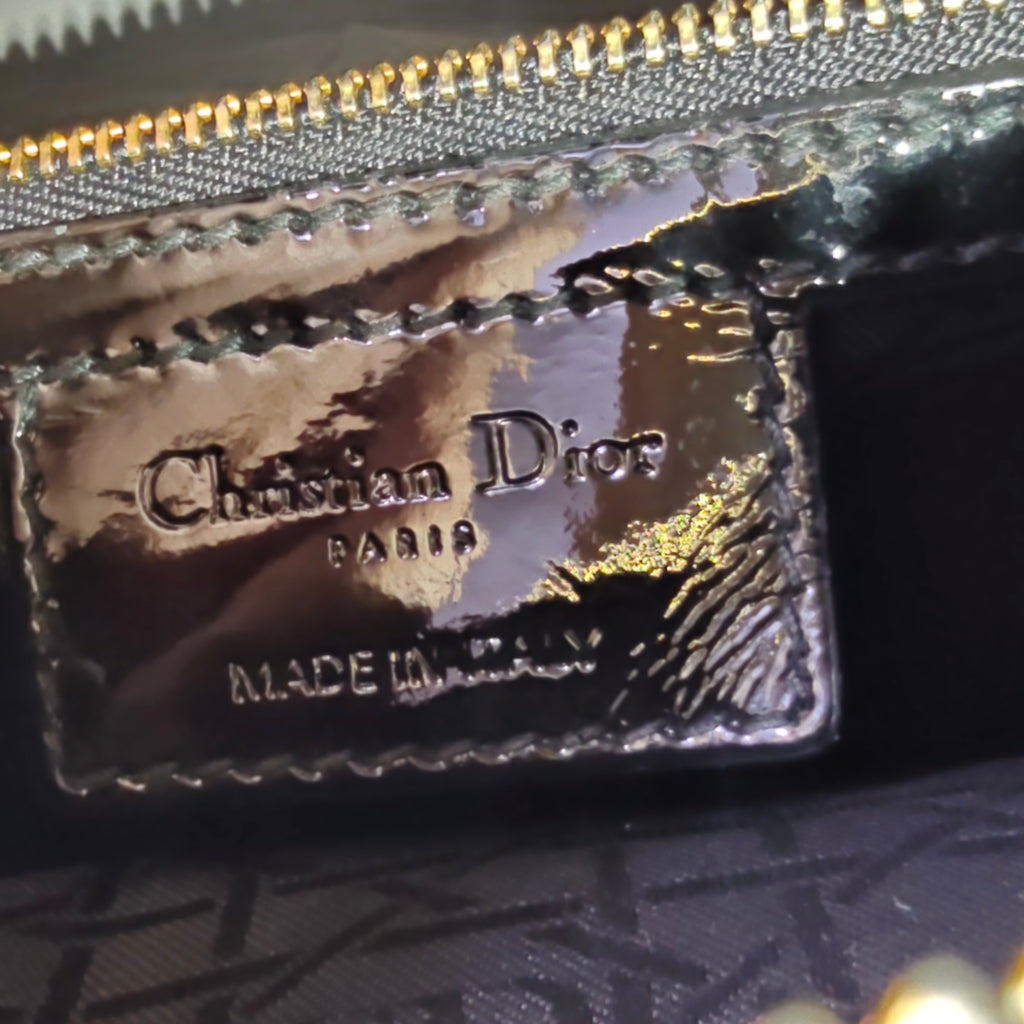 Lady Dior Bag Cannage Quilt Patent Large