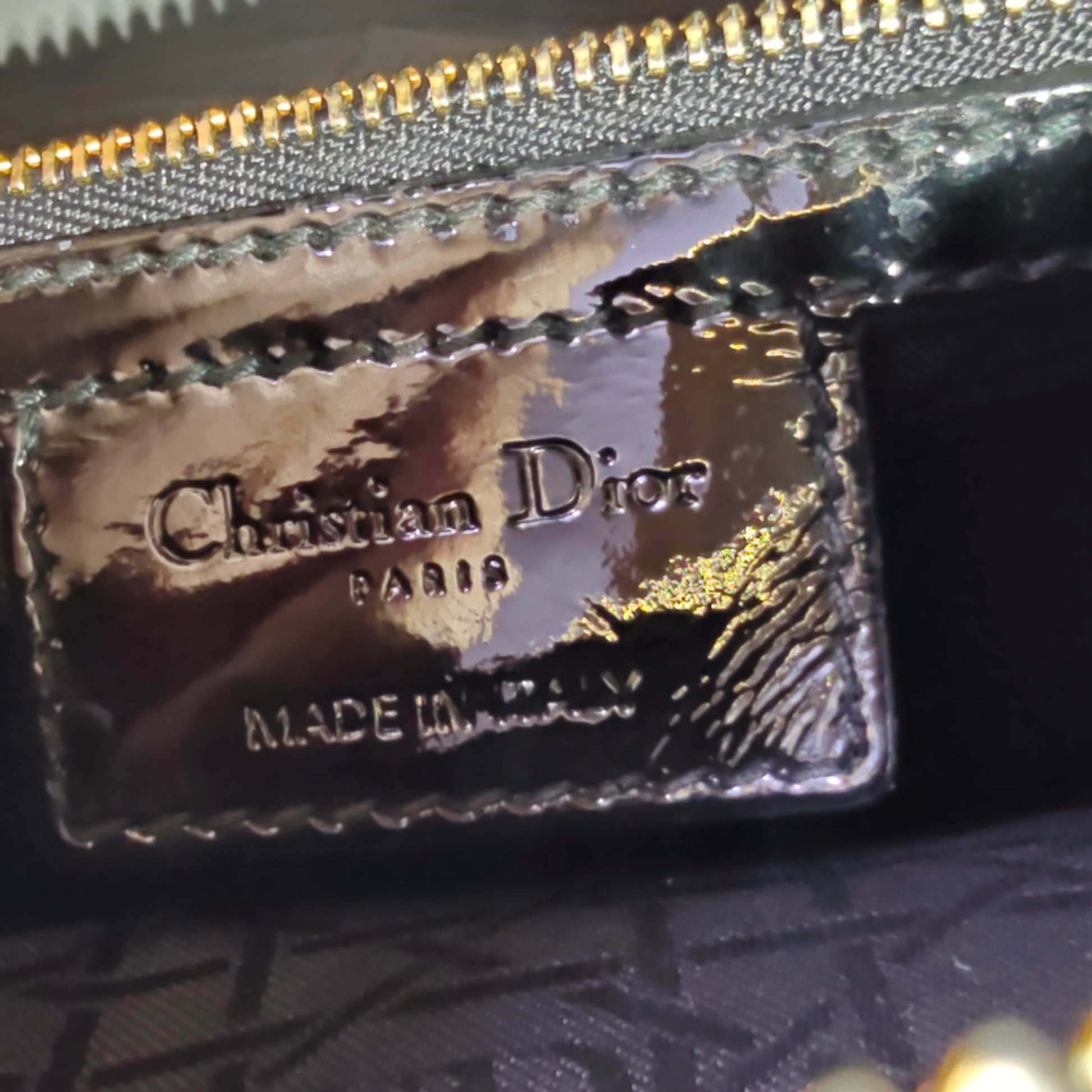 Lady Dior Bag Cannage Quilt Patent Large