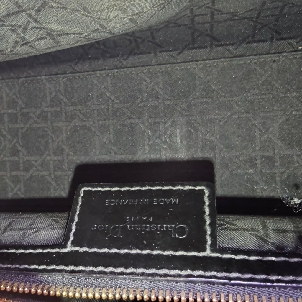 Lady Dior Bag Cannage Quilt Patent Medium