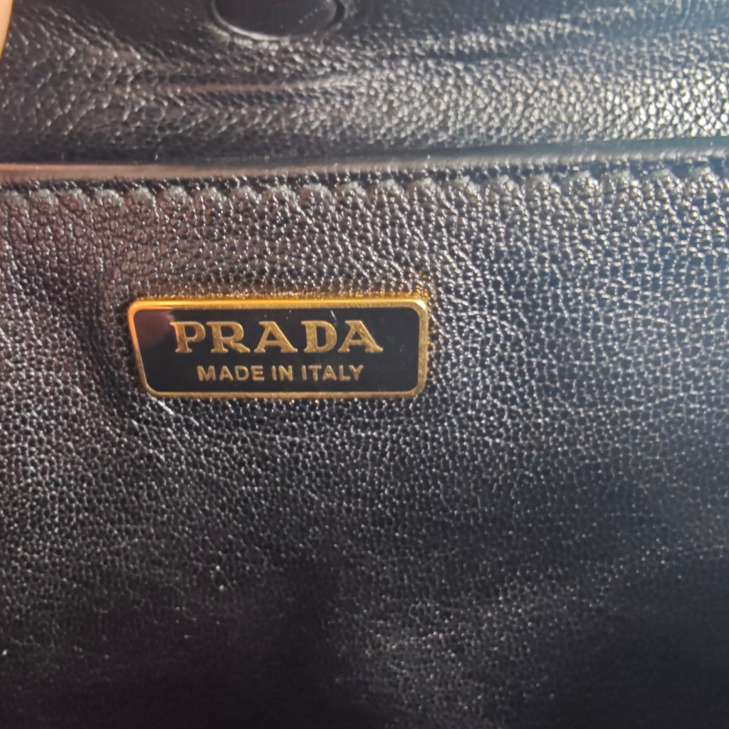 Green/Black Leather City Calf and Saffiano Leather Cahier Bag  twins