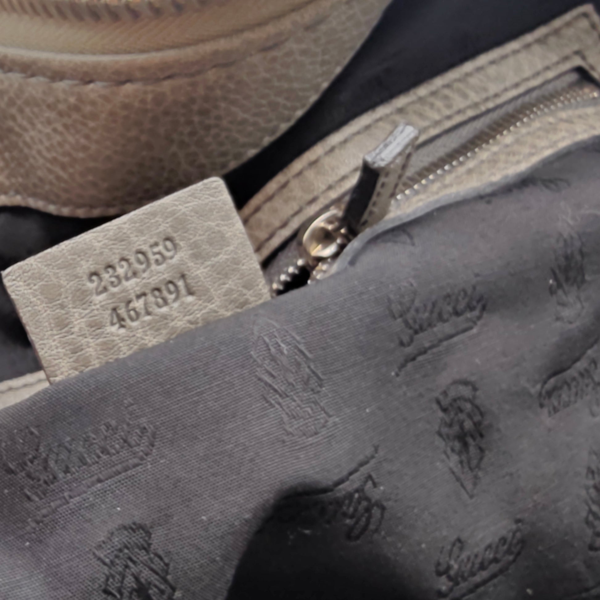 grey leather wrist tote bag