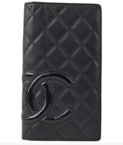 Chanel Black Calfskin Cambon Ligne Long Wallet