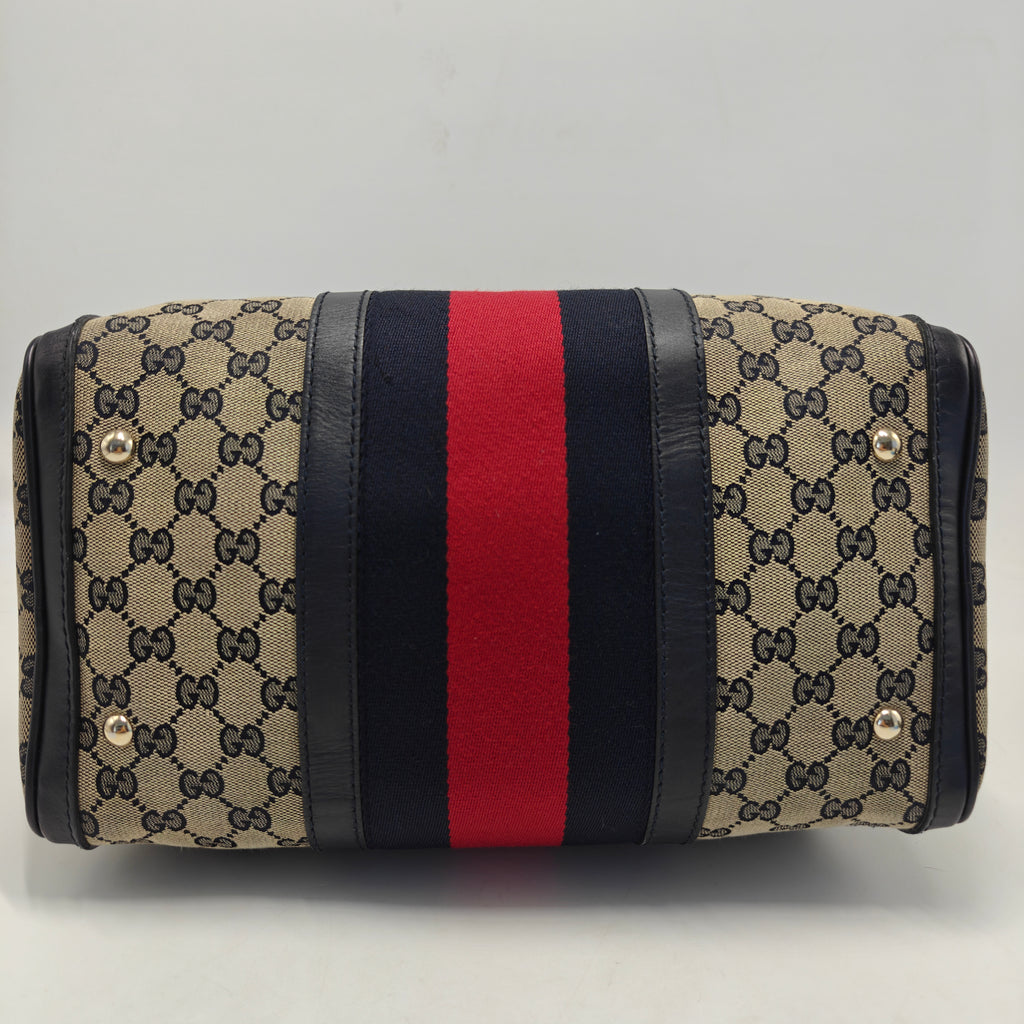 Vintage Web Boston Bag GG Canvas Medium
