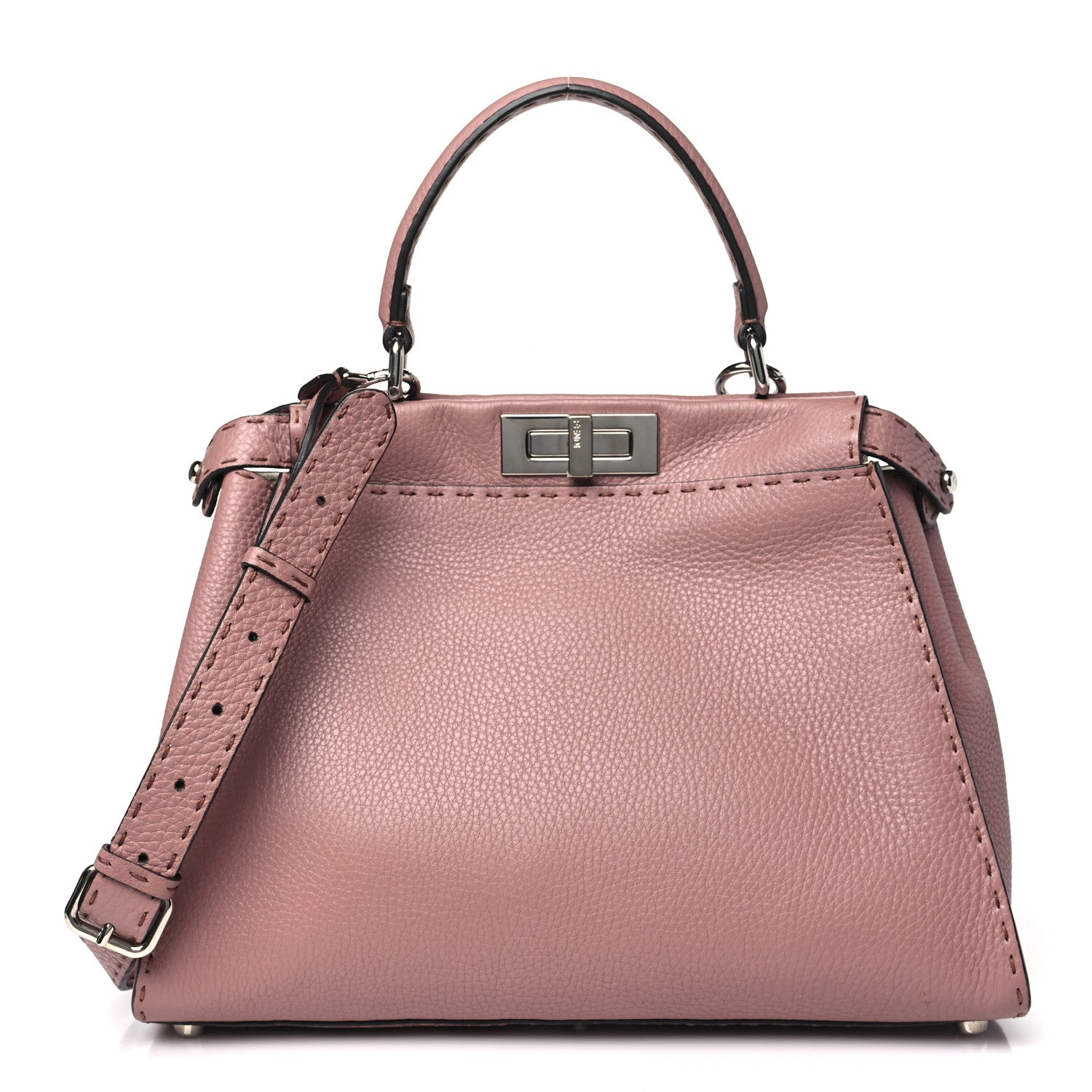 Cuoio Romano Selleria Bi-Color Medium Peekaboo Iconic Satchel English Rose Camelia twins