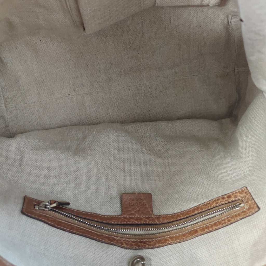 Sunset Tote Straw Libeccio GG Canvas B20897