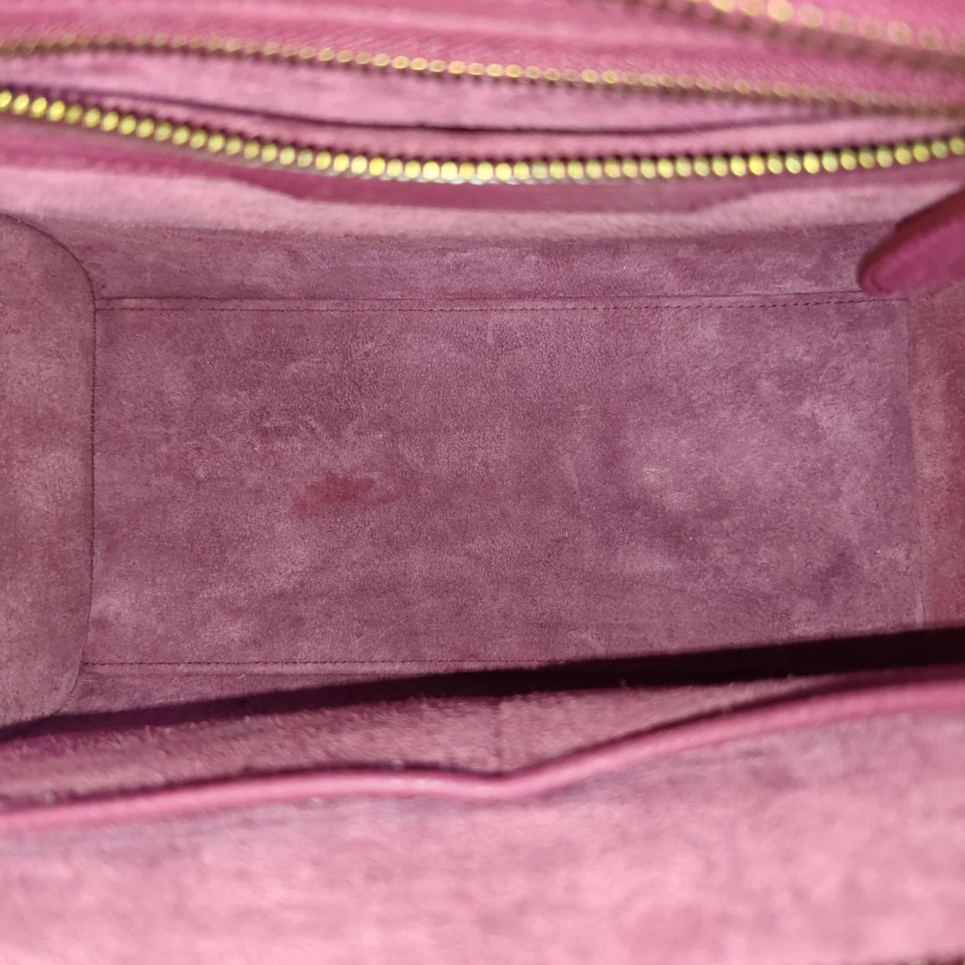 Celine Plum Drummed Calfskin Leather Luggage Tote Bag twins B20879