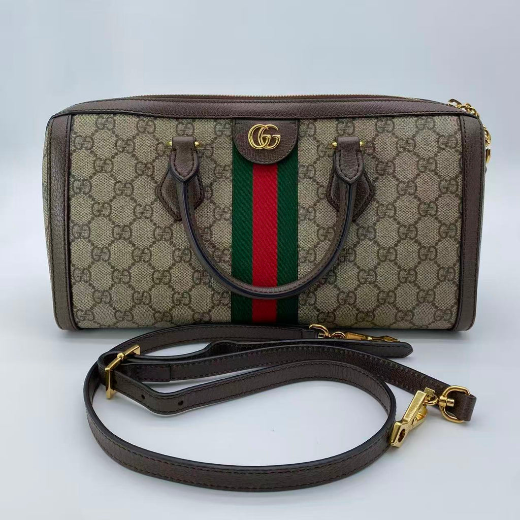 Ophidia Boston Bag GG Coated Canvas Medium
