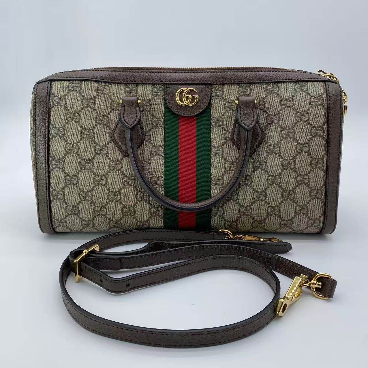 Ophidia Boston Bag GG Coated Canvas Medium