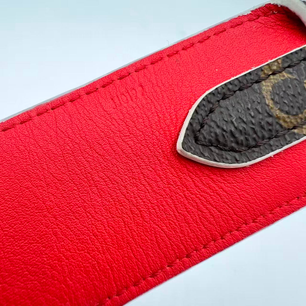 Shoulder Strap Monogram Canvas Red Wide