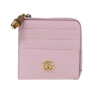 Gucci GG Logo Leather Card Case with Bamboo ZipTwins LDJ3888