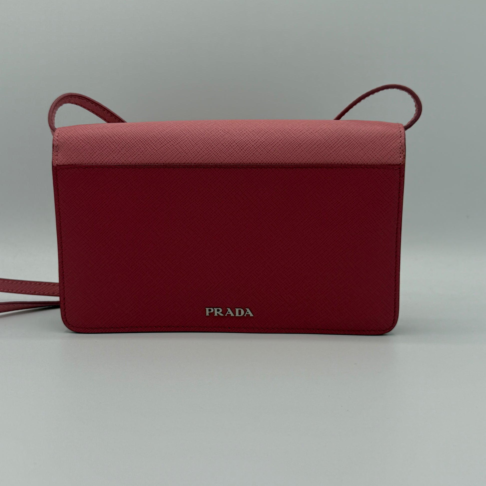 Turn Lock Wallet Crossbody Saffiano Leather Small