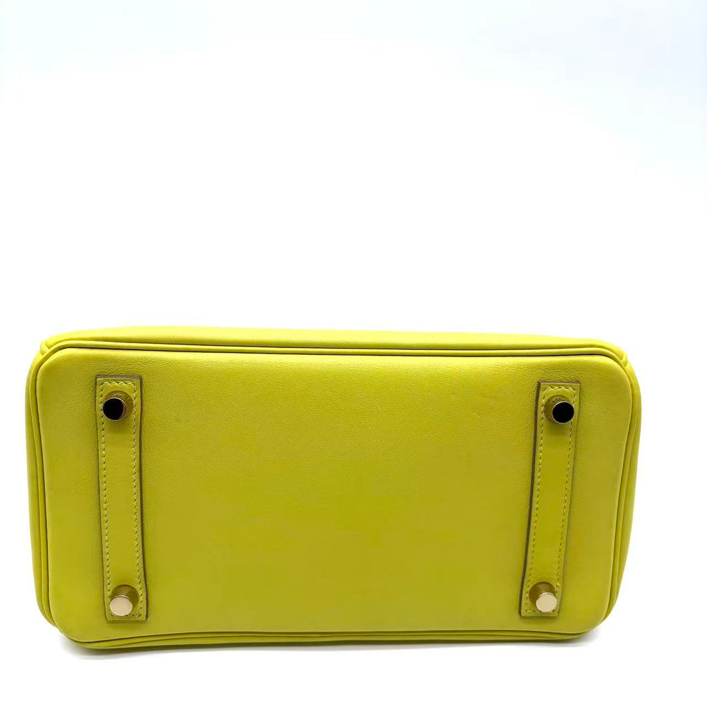 Birkin 25 Handbag Lime with Gold Hardware