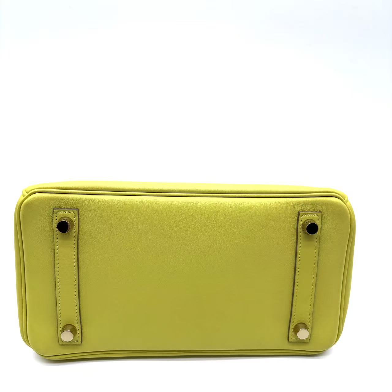 Birkin 25 Handbag Lime with Gold Hardware