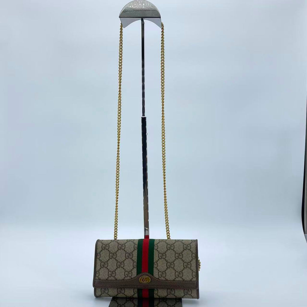 Ophidia Chain Wallet GG Coated Canvas
