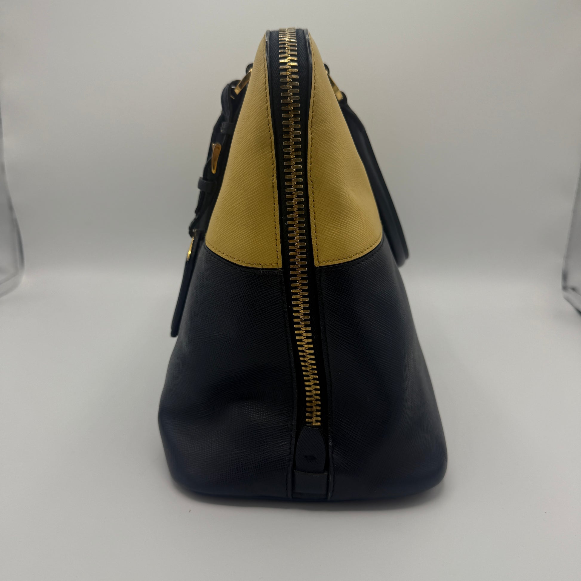 Bicolor Medium Saffiano Lux Promenade Handle Bag